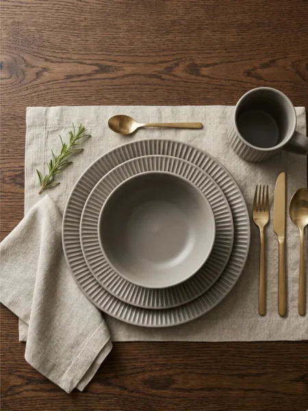 Alden Ribbed Stoneware Set